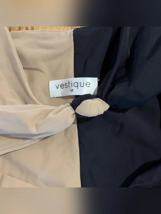 Vestique Black and Tan One Piece Swimsuit - Picture 3 of 3